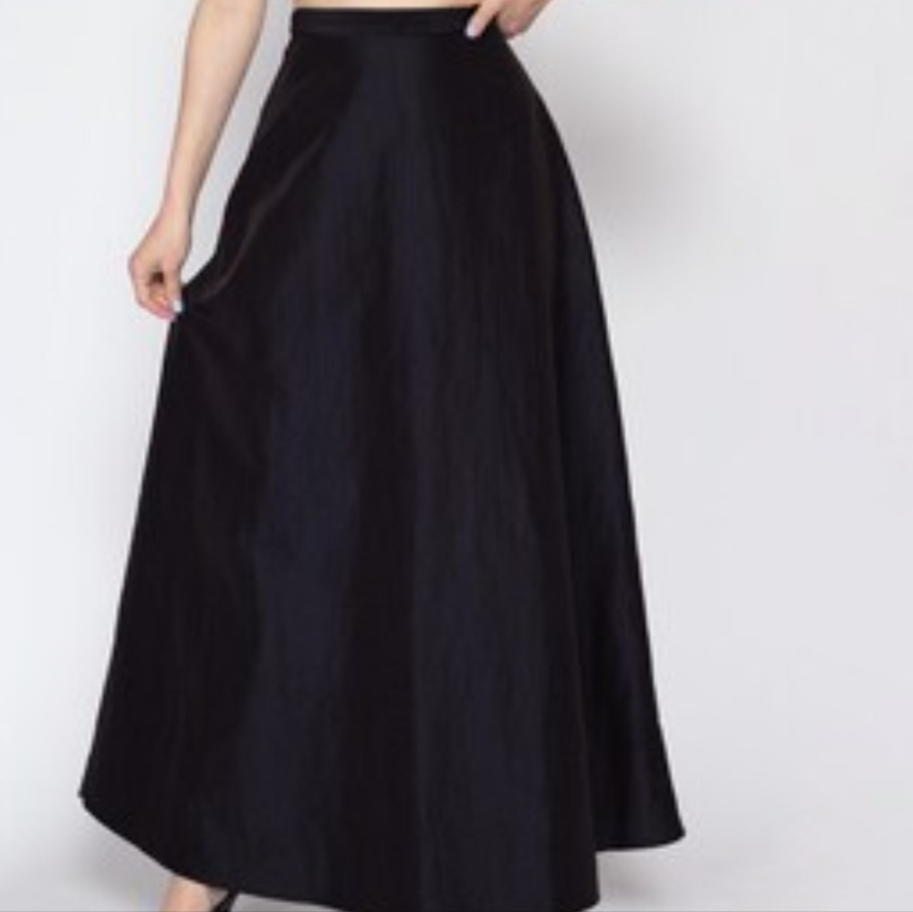 Vintage JS Collections Black Floor Length Ballroom Full Skirt Size 10